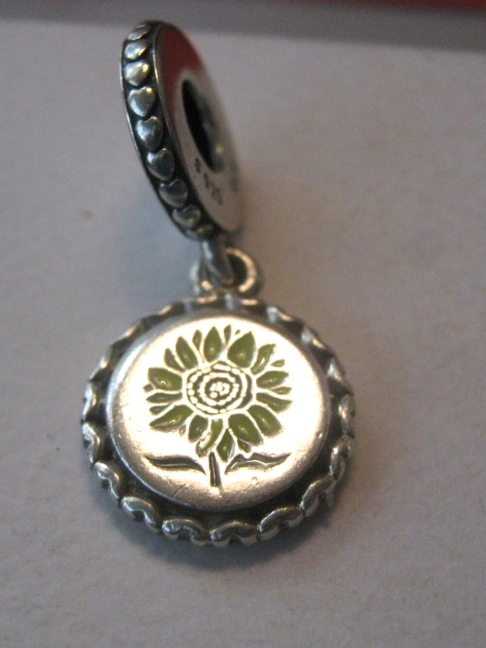 As NEW - Authentic PANDORA Sunflower Dangle Charm - 'Love for All' - Picture 2 of 4